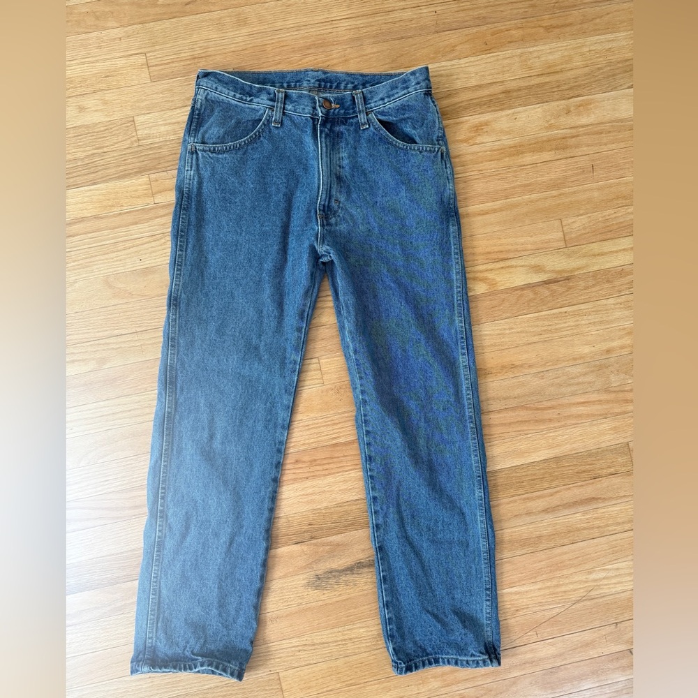 Rustler Men's Straight Fit Blue Denim Jeans